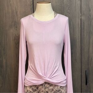 GapFit Lavender Ribbed‎ Long Sleeve Twist Front Active Tee